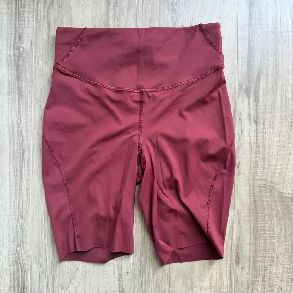 Lululemon High Rise Biker Shorts Burgundy Size 6